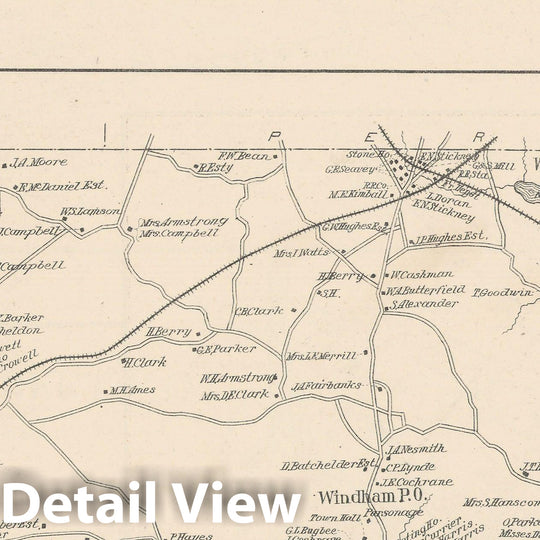 Historic Map : Newcastle & Windham 1892 , Town and City Atlas State of New Hampshire , Vintage Wall Art