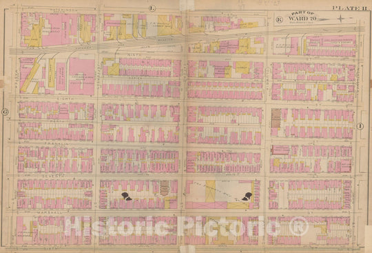 Historic Map : Atlas City of Philadelphia, Vol. 3, Philadelphia 1886 Plate H , Vintage Wall Art