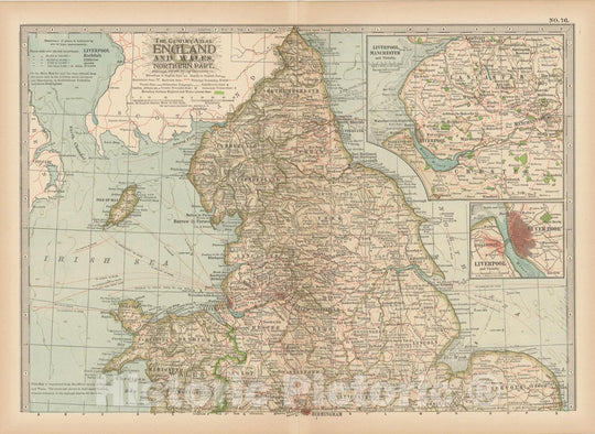 Historic Map : England & Wales 1914 , Century Atlas of the World, v2, Vintage Wall Art