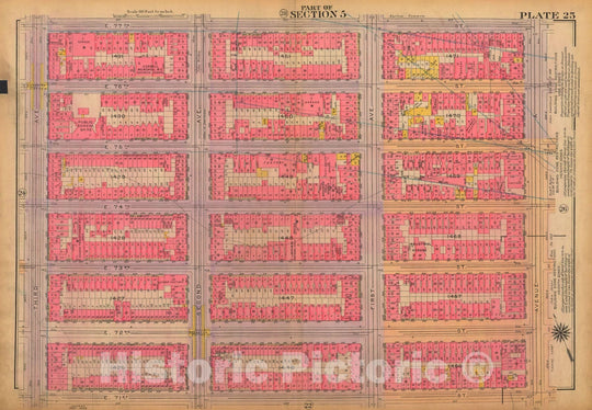 Historic Map : Atlas City of New York, Borough of Manhattan, Volume 3, 59th St to 110th St, Manhattan 1921 Plate 025 , Vintage Wall Art