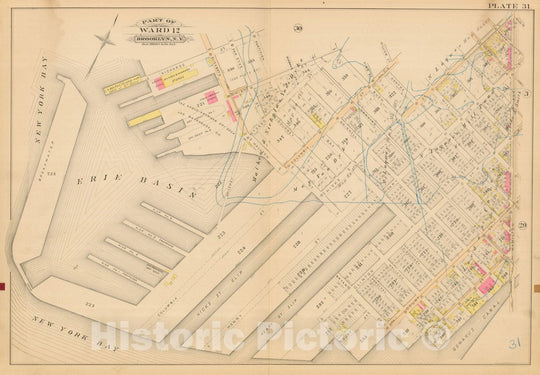 Historic Map : Robinson's Atlas City of Brooklyn, NY, Brooklyn 1886 Plate 031 , Vintage Wall Art