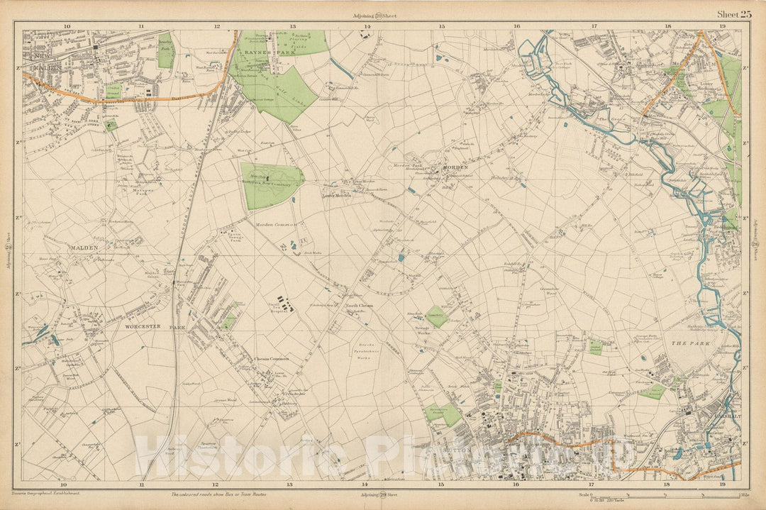 Historic Map : Europe, London 1910 Sheet 25 , Vintage Wall Art