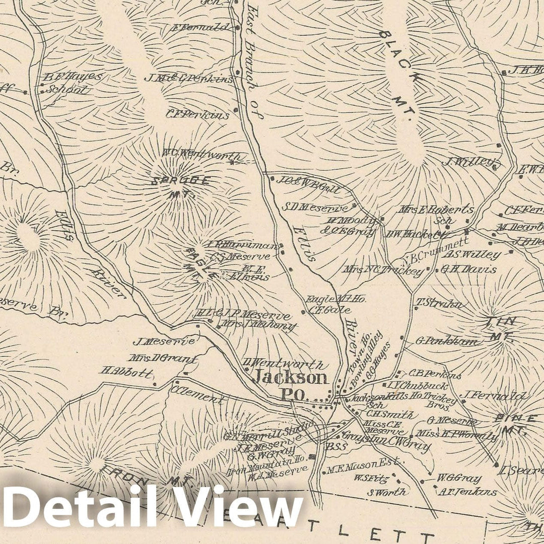 Historic Map : Freedom & Jackson 1892 , Town and City Atlas State of New Hampshire , Vintage Wall Art