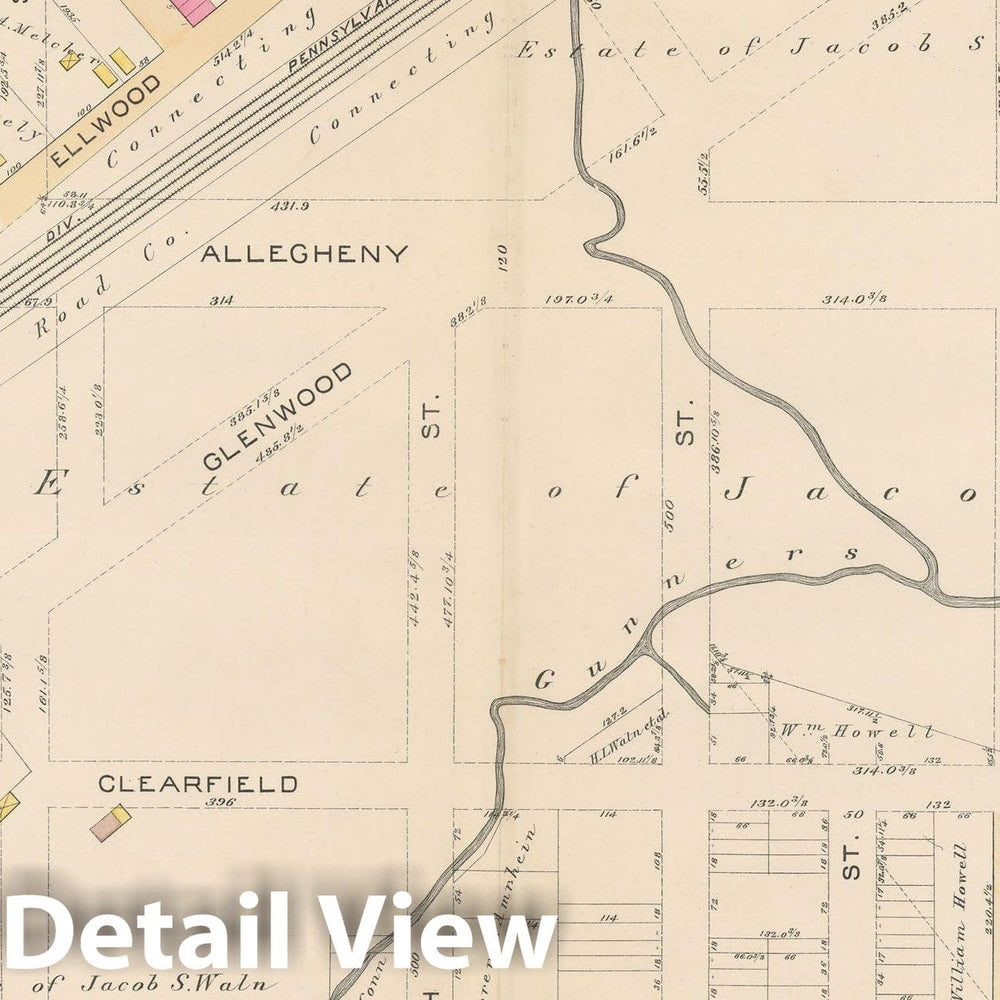 Historic Map : Atlas City of Philadelphia Volume 9 25th and 33rd Wards, Philadelphia 1891 Plate 013 , Vintage Wall Art