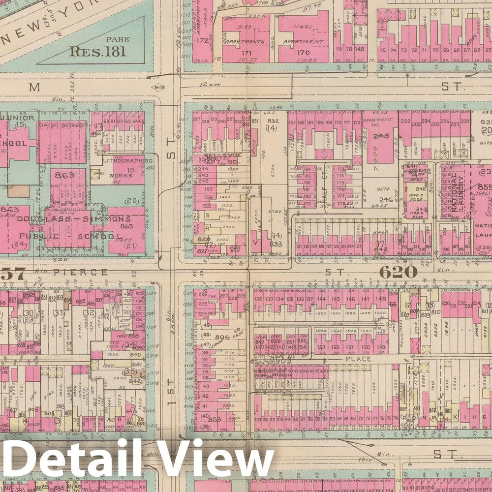 Historic Map : Atlas of Washington D.C. Volume 1 (Inner NW), Washington 1939 Plate 040 , Vintage Wall Art