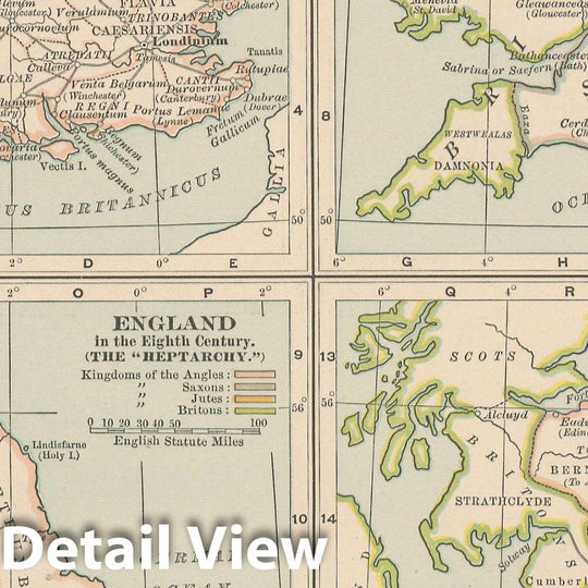 Historic Map : England 1897 , The Century Atlas World , Vintage Wall Art