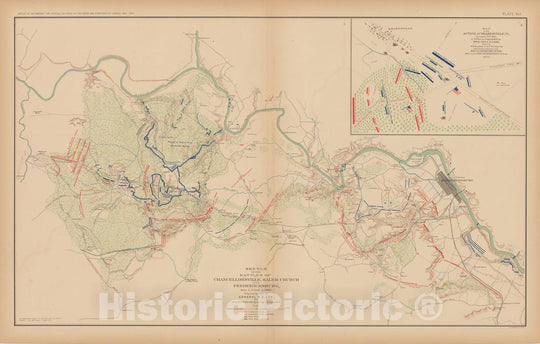 Historic Map : Civil War Atlas of the Union and Confederate Armies, Battles in Virginia 1895 , v6, Vintage Wall Art