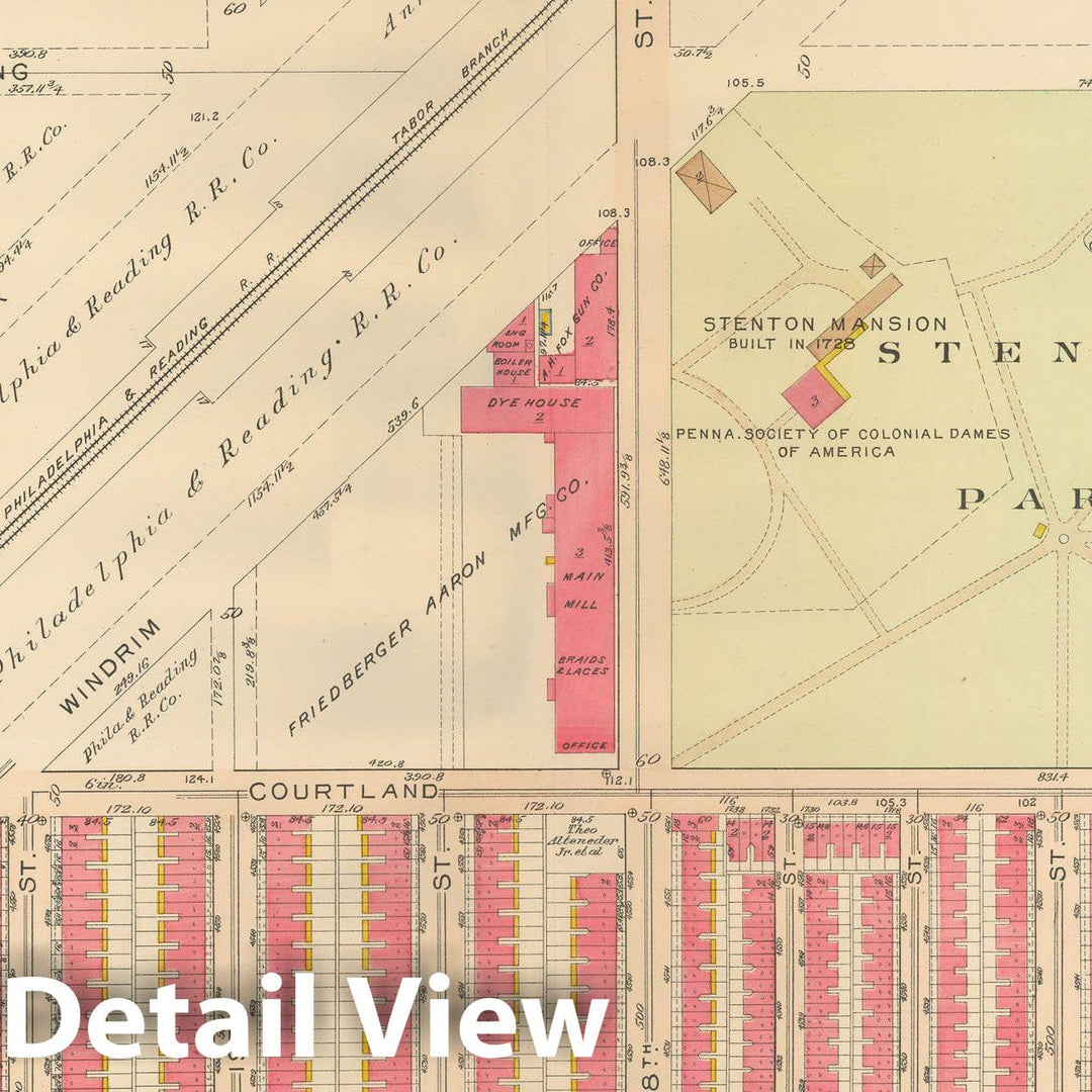 Historic Map : Atlas City of Philadelphia, 42nd Ward, Philadelphia 1913 Plate 001 , Vintage Wall Art