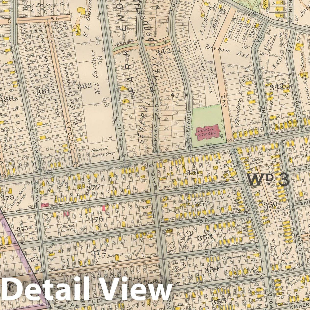 Historic Map : Atlas Oranges, East Orange & Newark 1911 Plate 005 , Vintage Wall Art