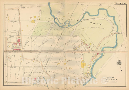 Historic Map : Atlas City of Philadelphia, 42nd Ward, Philadelphia 1913 Plate 013 , Vintage Wall Art