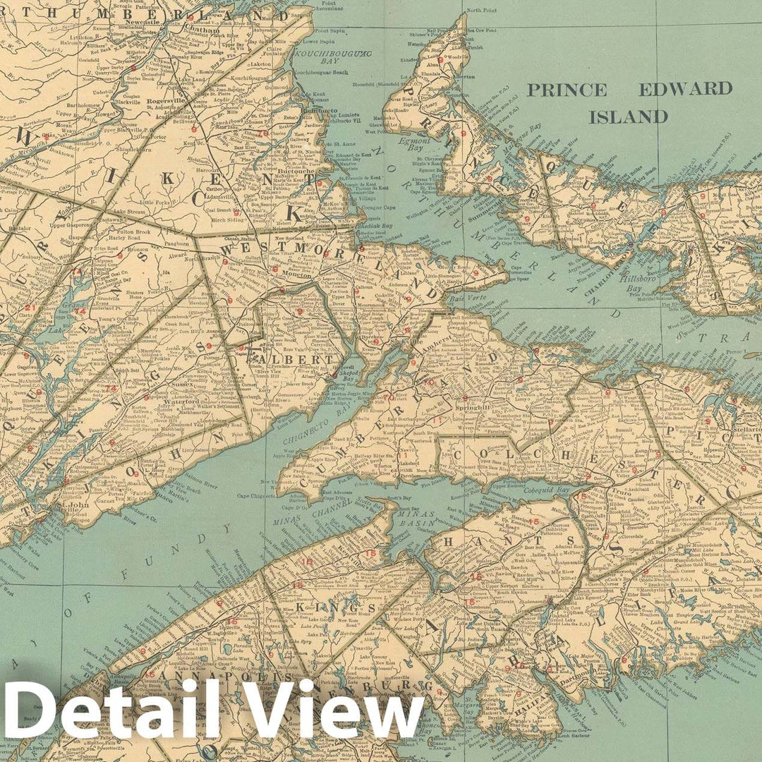 Historic Map : Commercial Atlas of America, 56th Edition, New Brunswick & Nova Scotia & Prince Edward Island 1925 , v2, Vintage Wall Art