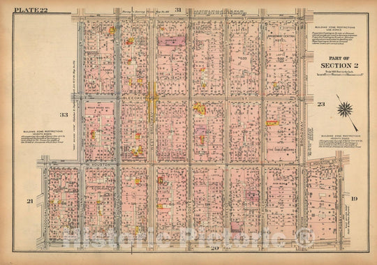 Historic Map : Land Book of the Borough of Manhattan, City of NY, Manhattan 1925 Plate 022 , Vintage Wall Art