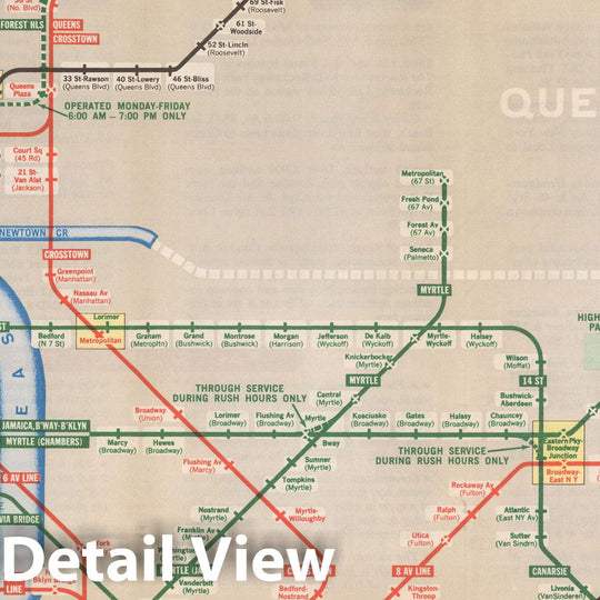 Historic Map : New York City Transit Maps, New York City Transit Authority Map & Guide 1961 Railroad Catography , Vintage Wall Art