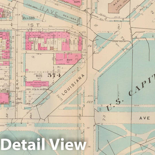 Historic Map : Atlas of Washington D.C. Volume 1 (Inner NW), Washington 1939 Plate 038 , Vintage Wall Art