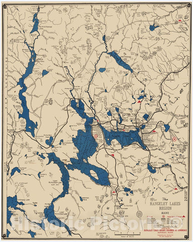 Historic Map : Rangeley, Rangeley Lakes Region 1963 , Vintage Wall Art