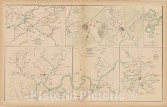 Historic Map : Civil War Atlas of the Union and Confederate Armies, Battles in TN 1895 , v3, Vintage Wall Art