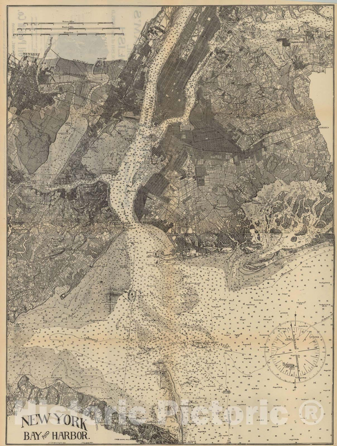 Historic Map : New York, Long Island & New York City 1908 Topographic Map , Nirenstein's Preferred Real Estate Locations of Business Properties , Vintage Wall Art