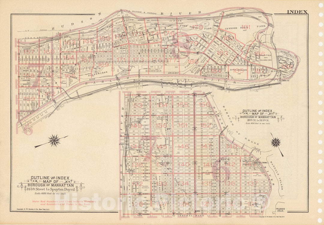 Historic Map : Manhattan Land Book 1955 - Updated Through Nov 7th, Manhattan & New York City 1955 Index Plate , v5, Vintage Wall Art