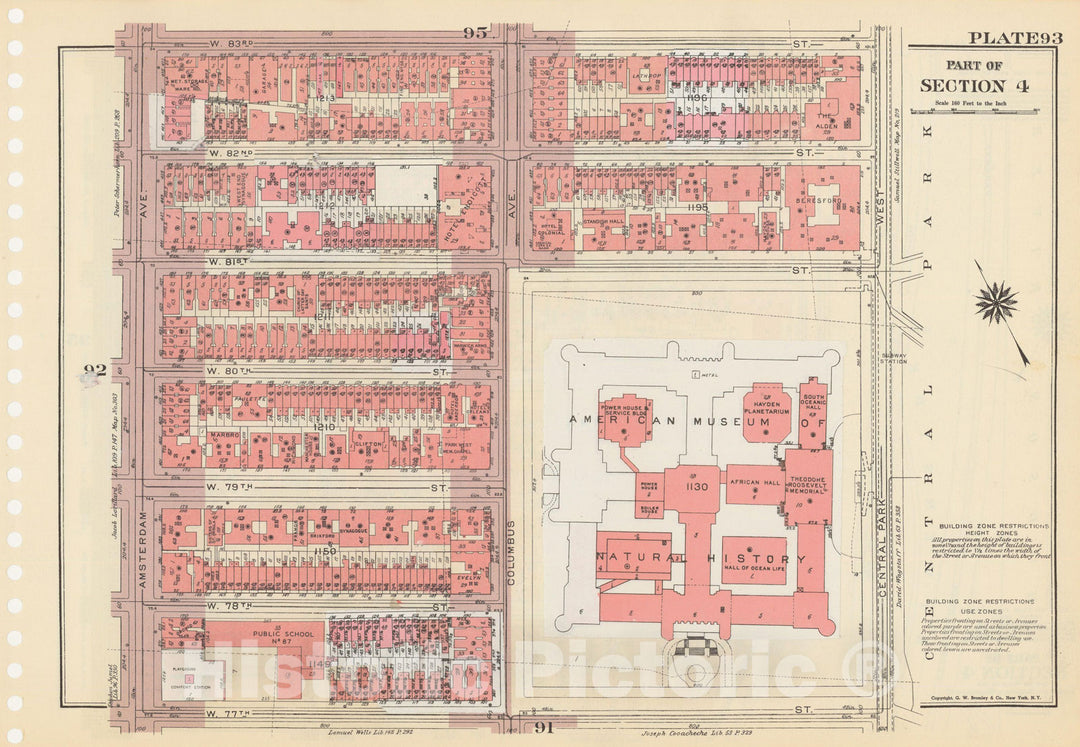 Historic Map : Manhattan Land Book 1955 - Updated Through Nov 7th, New York City 1975 Plate 093 , Vintage Wall Art