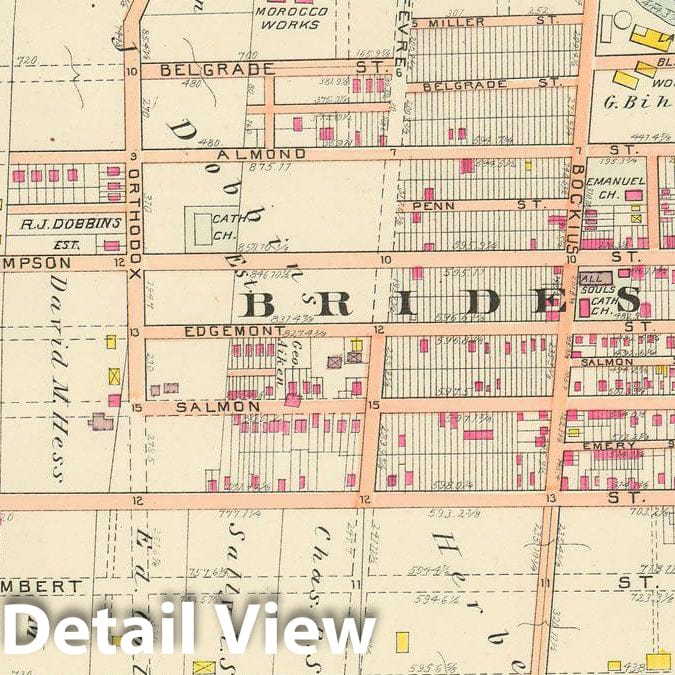 Historic Map : Baist's Property Atlas of Philadelphia, Philadelphia 1895 Plate 046 , Vintage Wall Art