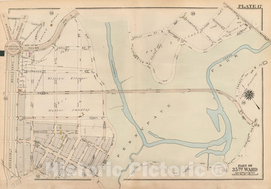 Historic Map : Atlas City of Philadelphia 35th Ward, Philadelphia 1927 Plate 017 , Vintage Wall Art