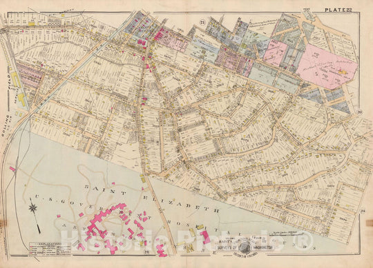 Historic Map : Atlas of Washington D.C. Volume 4 (NE, SE), Washington 1927 Plate 022 , Vintage Wall Art