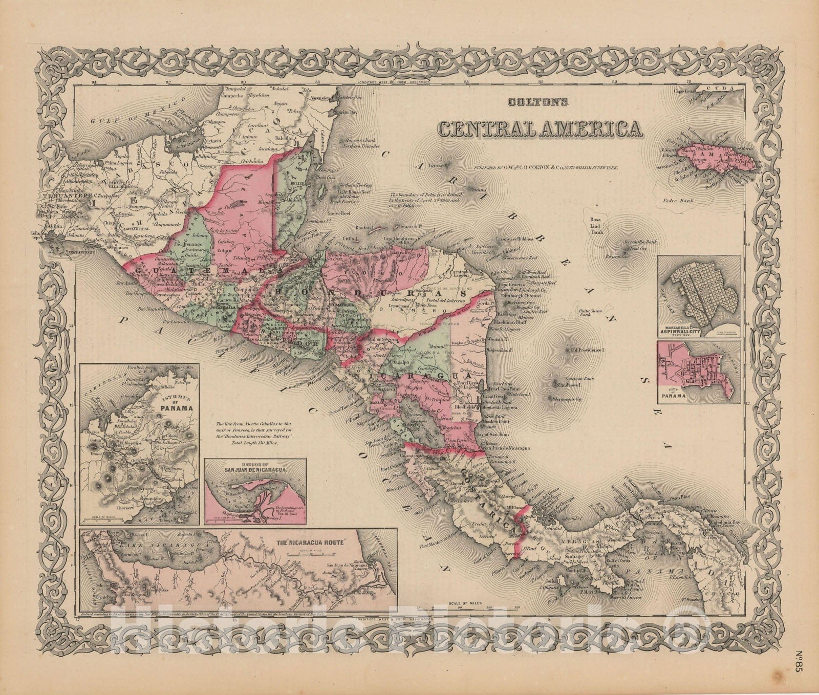 Historic Map : North America 1855 , Colton's Atlas World , Vintage Wall Art