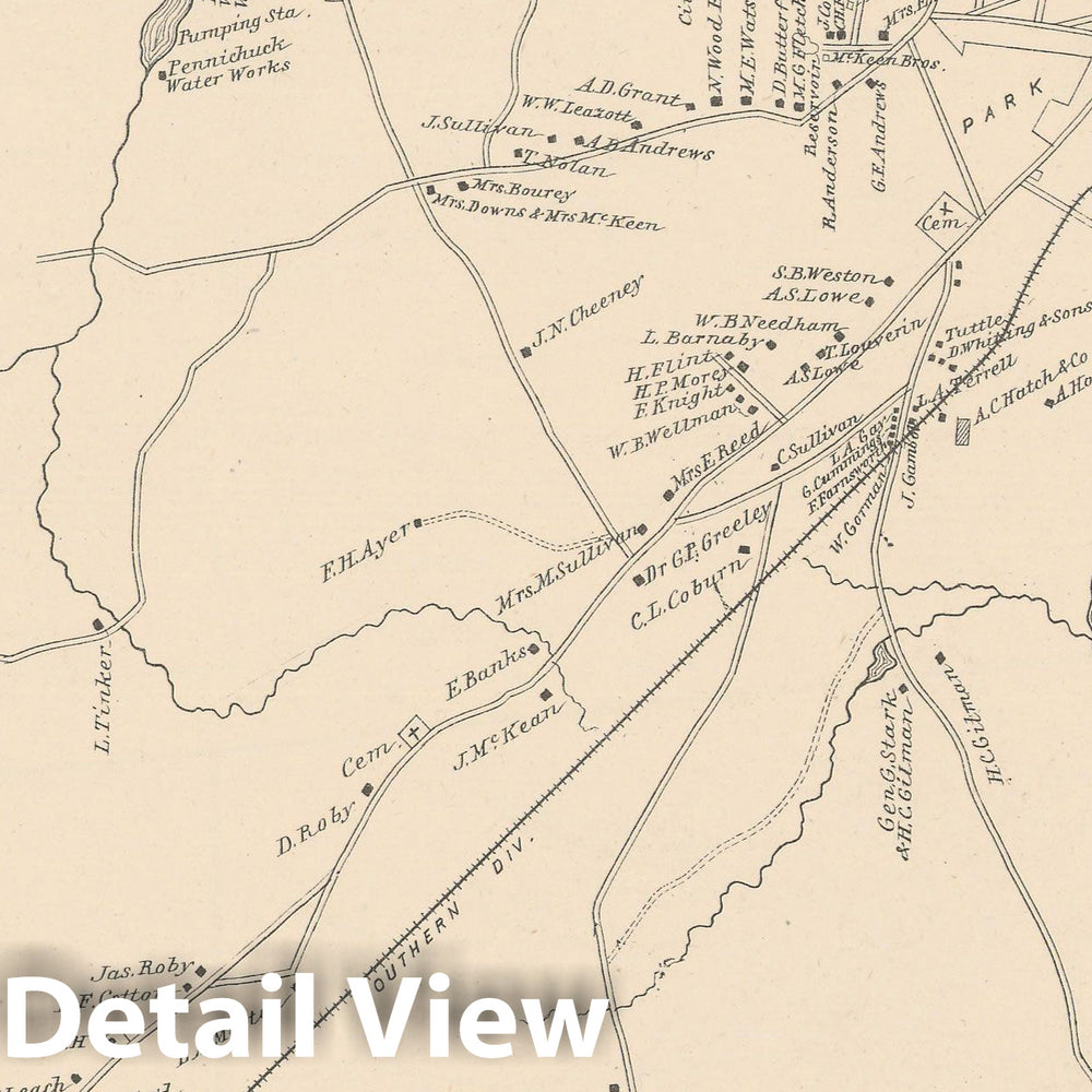 Historic Map : Nashua 1892 , Town and City Atlas State of New Hampshire , v10, Vintage Wall Art