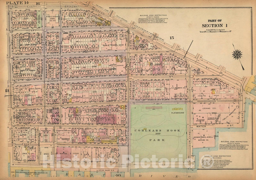 Historic Map : Land Book of the Borough of Manhattan, City of NY, Manhattan 1925 Plate 014 , Vintage Wall Art