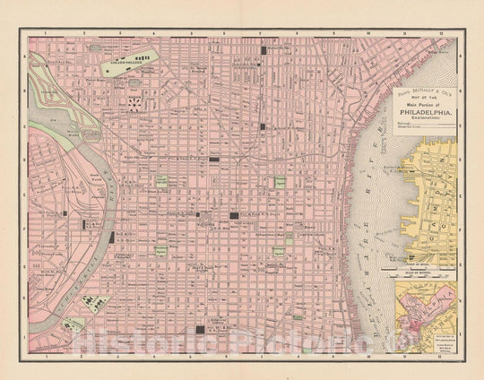 Historic Map : Atlas World, Philadelphia 1895 , Vintage Wall Art