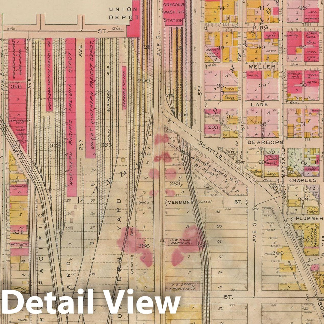 Historic Map : Real Estate Atlas of Surveys of Seattle, Seattle 1912 Plate 023 , Vintage Wall Art