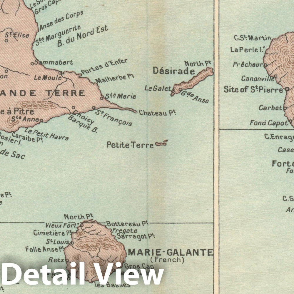 Historic Map : Pocket Guide to the West Indies, Guadeloupe & Martinique 1927 , Vintage Wall Art