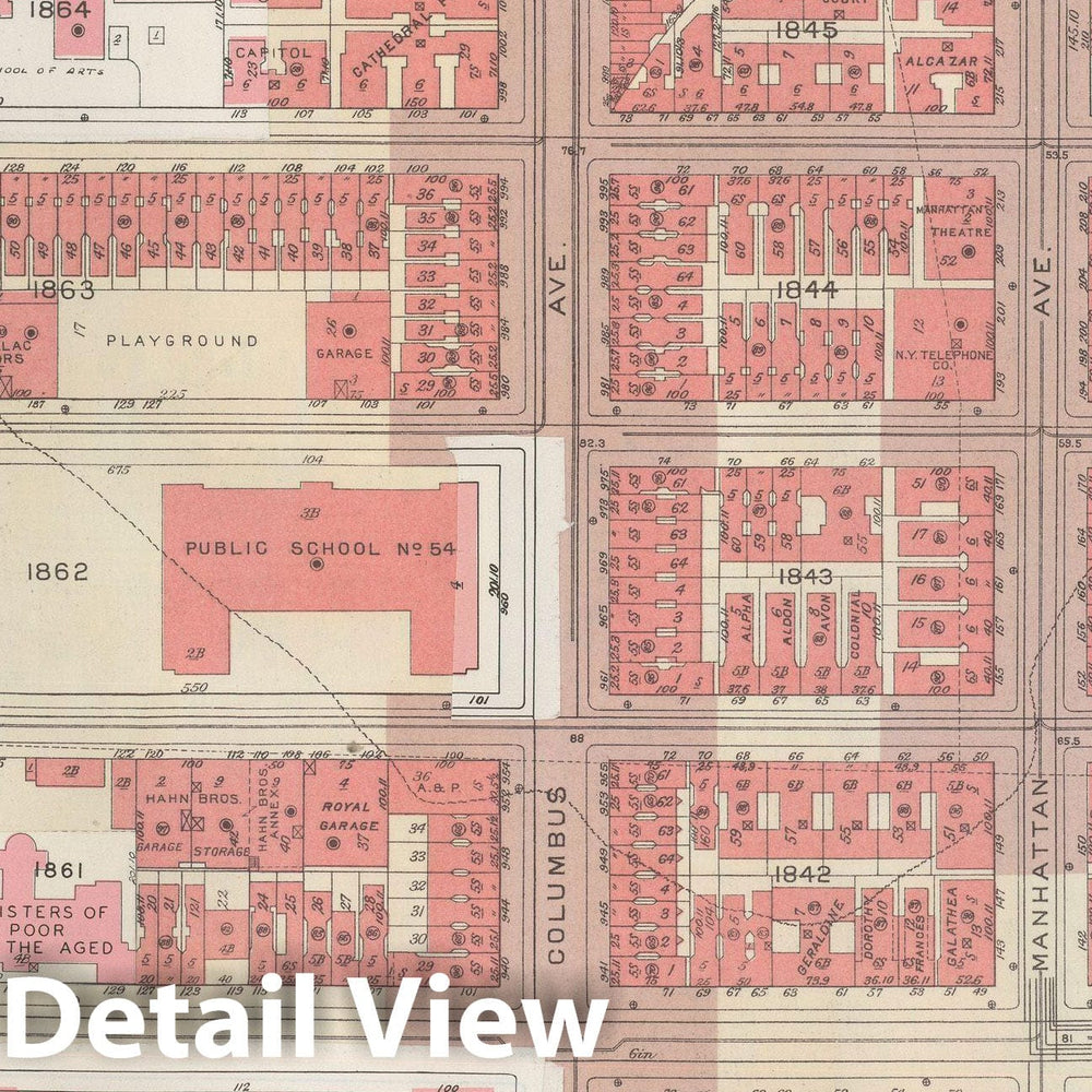 Historic Map : Manhattan Land Book 1955 - Updated Through Nov 7th, New York City 1975 Plate 103 , Vintage Wall Art