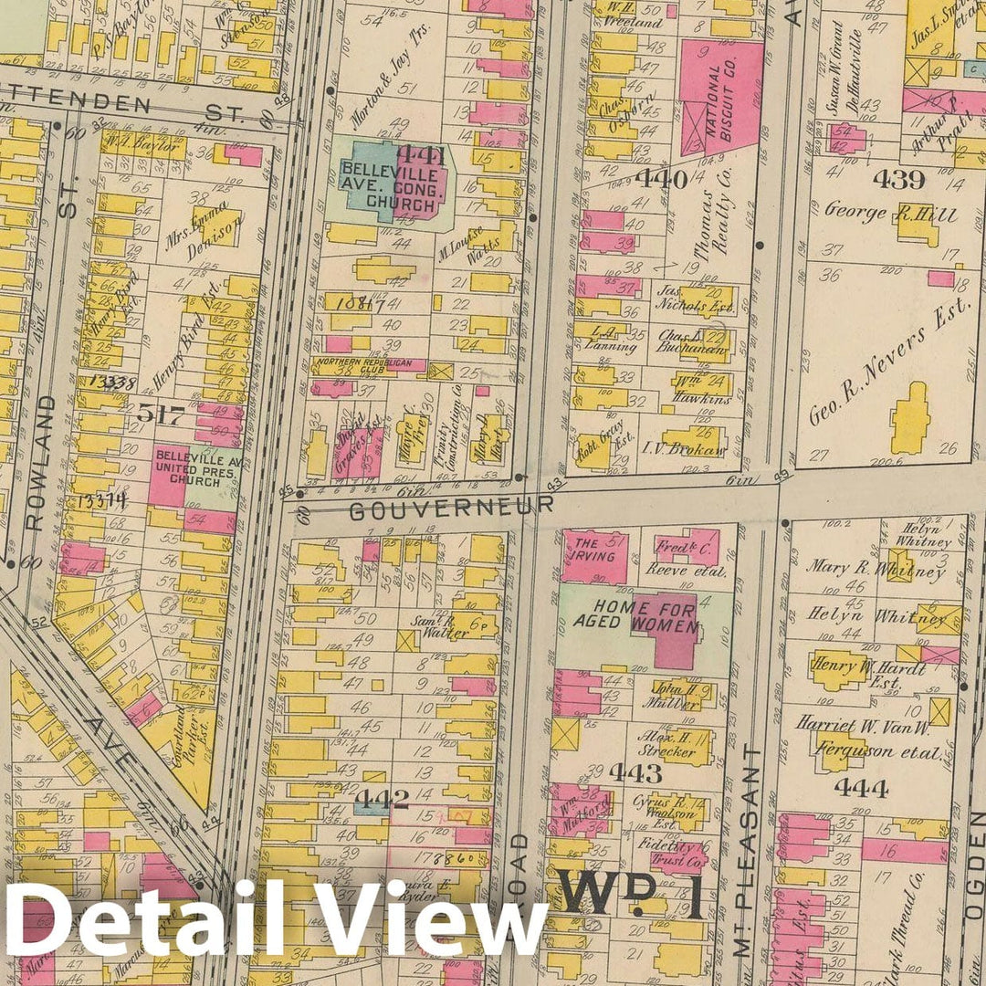 Historic Map : Atlas of Newark, Volume 1, Newark 1911 Plate 011 , Vintage Wall Art