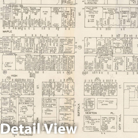 Historic Map : New England States Ed., Holyoke 1946 , Nirenstein's National Preferred Real Estate Locations of Business Properties , Vintage Wall Art