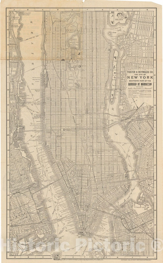 Historic Map : Manhattan 1913 , Vintage Wall Art