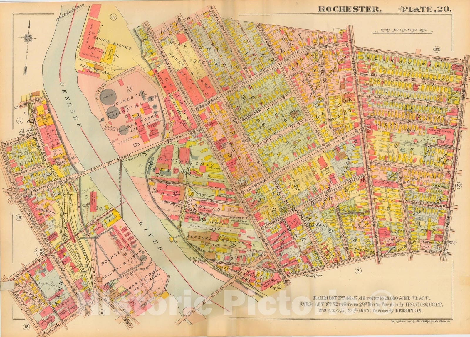 Historic Map : Plat Book of the City of Rochester New York and Vicinity, 1918 Plate 020 , Vintage Wall Art