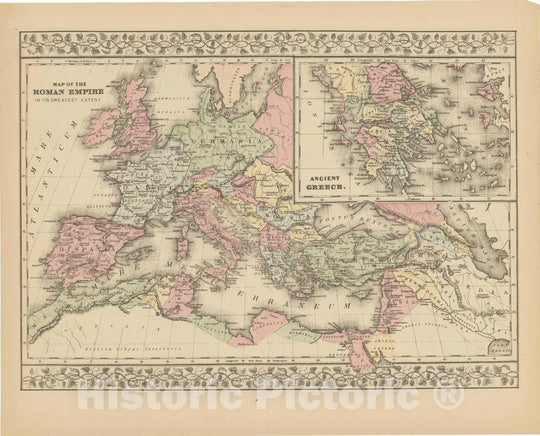 Historic Map : Europe 1882 , Mitchell's New General Atlas , v2, Vintage Wall Art