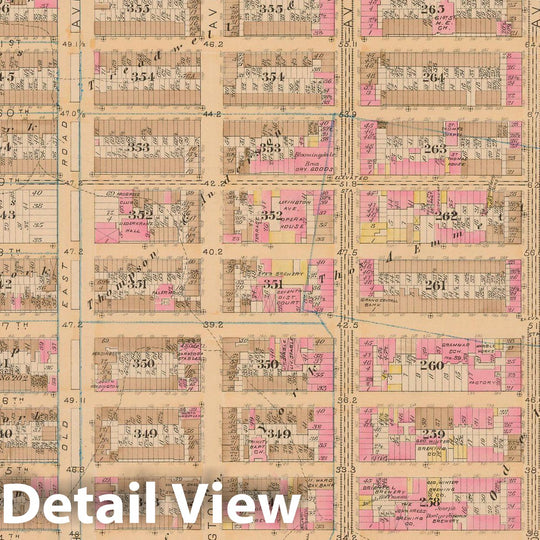 Historic Map : Manhattan & New York City 1885 Plate 018 , Robinson's Atlas City of New York , Vintage Wall Art