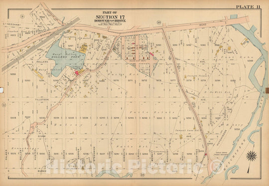 Historic Map : Atlas City of NY, Borough of The Bronx, Annexed District, The Bronx 1913 Plate 011 , Vintage Wall Art