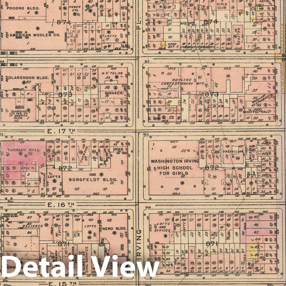 Historic Map : Land Book of the Borough of Manhattan, City of NY, Manhattan 1925 Plate 044 , Vintage Wall Art