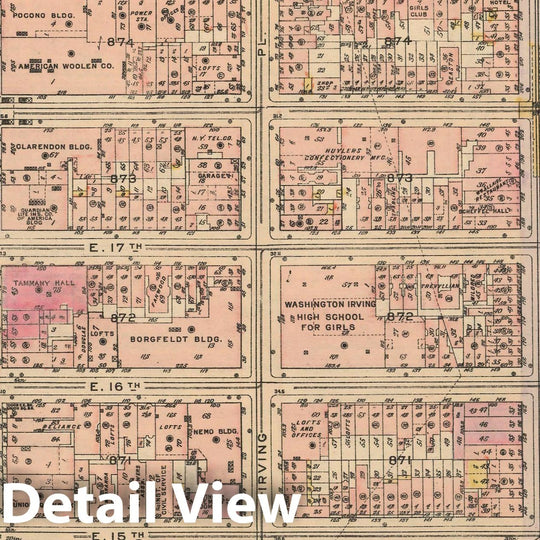 Historic Map : Land Book of the Borough of Manhattan, City of NY, Manhattan 1925 Plate 044 , Vintage Wall Art