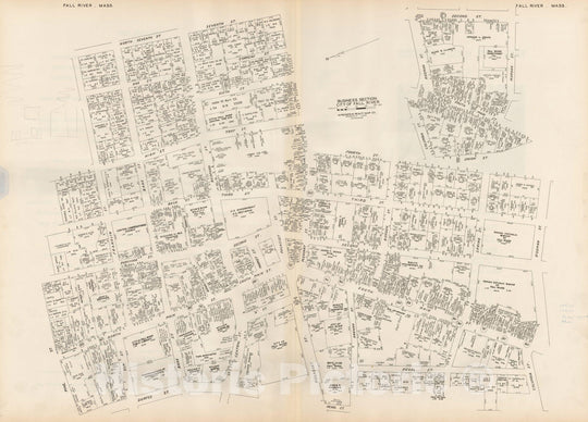 Historic Map : New England States Ed., Fall River 1946 , Nirenstein's National Preferred Real Estate Locations of Business Properties , Vintage Wall Art