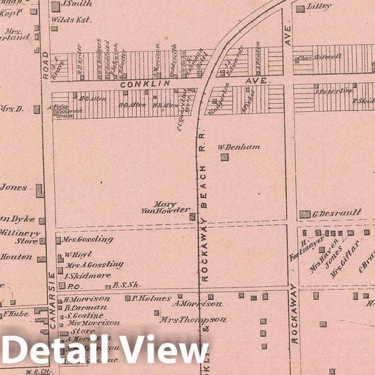 Historic Map : Atlas of Long Island, New York, Brooklyn & Flatlands 1873 , Vintage Wall Art