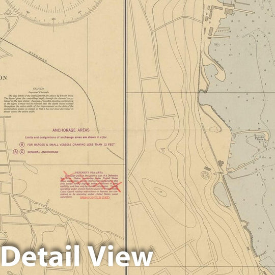 Historic Map : Coastal Charts - Connecticut: New London Harbor & Vicinity 1945 , Vintage Wall Art