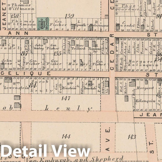 Historic Map : Combined Atlas State of New Jersey & The County of Hudson, West Hoboken 1873 Plate C , Vintage Wall Art