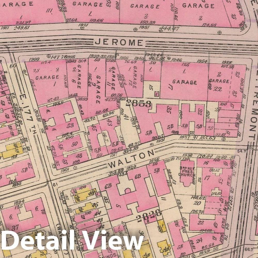 Historic Map : Borough of The Bronx, Sections 9-13, The Bronx 1928 Plate 106 , Vintage Wall Art