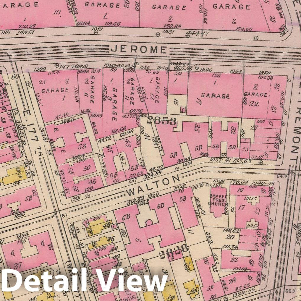 Historic Map : Borough of The Bronx, Sections 9-13, The Bronx 1928 Plate 106 , Vintage Wall Art