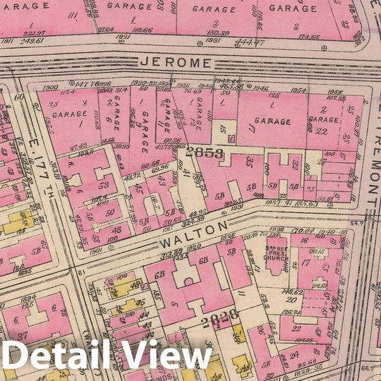 Historic Map : Borough of The Bronx, Sections 9-13, The Bronx 1928 Plate 106 , Vintage Wall Art