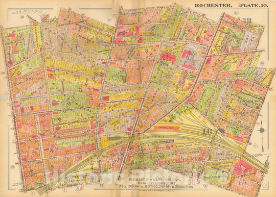 Historic Map : Plat Book of the City of Rochester New York and Vicinity, 1918 Plate 010 , Vintage Wall Art